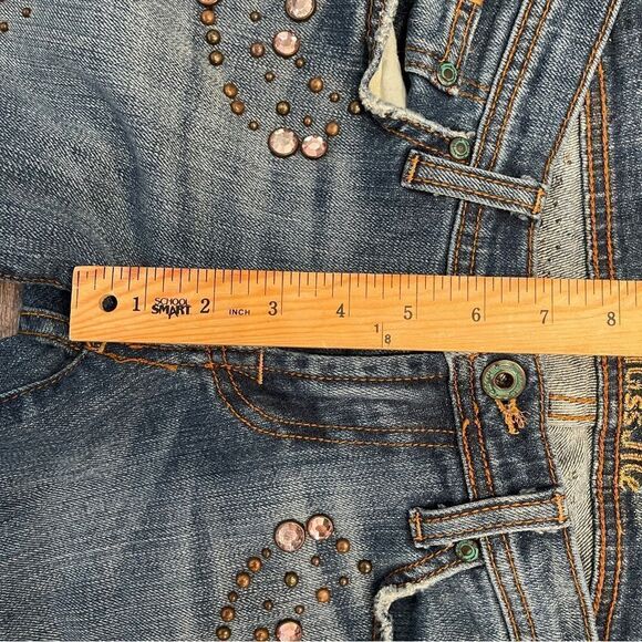 Miss Me Jeans JP4232 Cancun Blue Pink Crystal Brass Studs Distressed Women's 28 - Picture 10 of 12